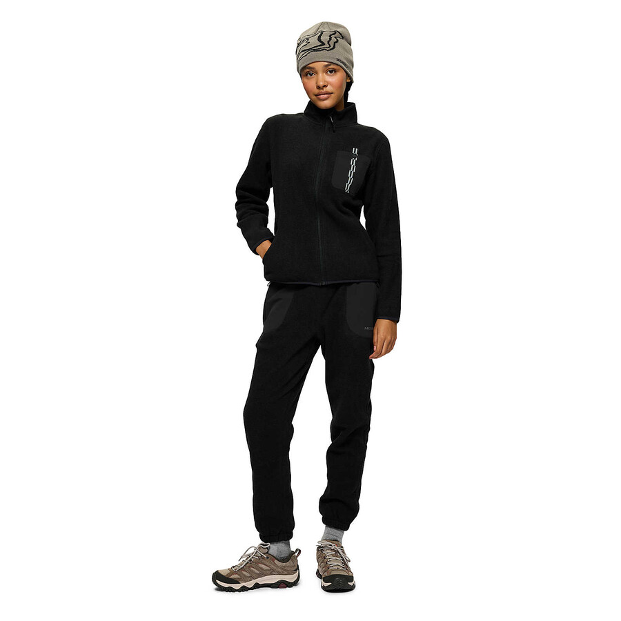 women - jungle fleece full zip - full zip non hoodie black