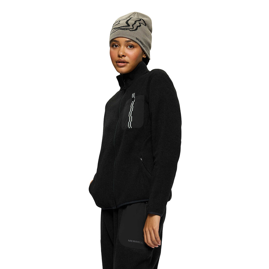 women - jungle fleece full zip - full zip non hoodie black