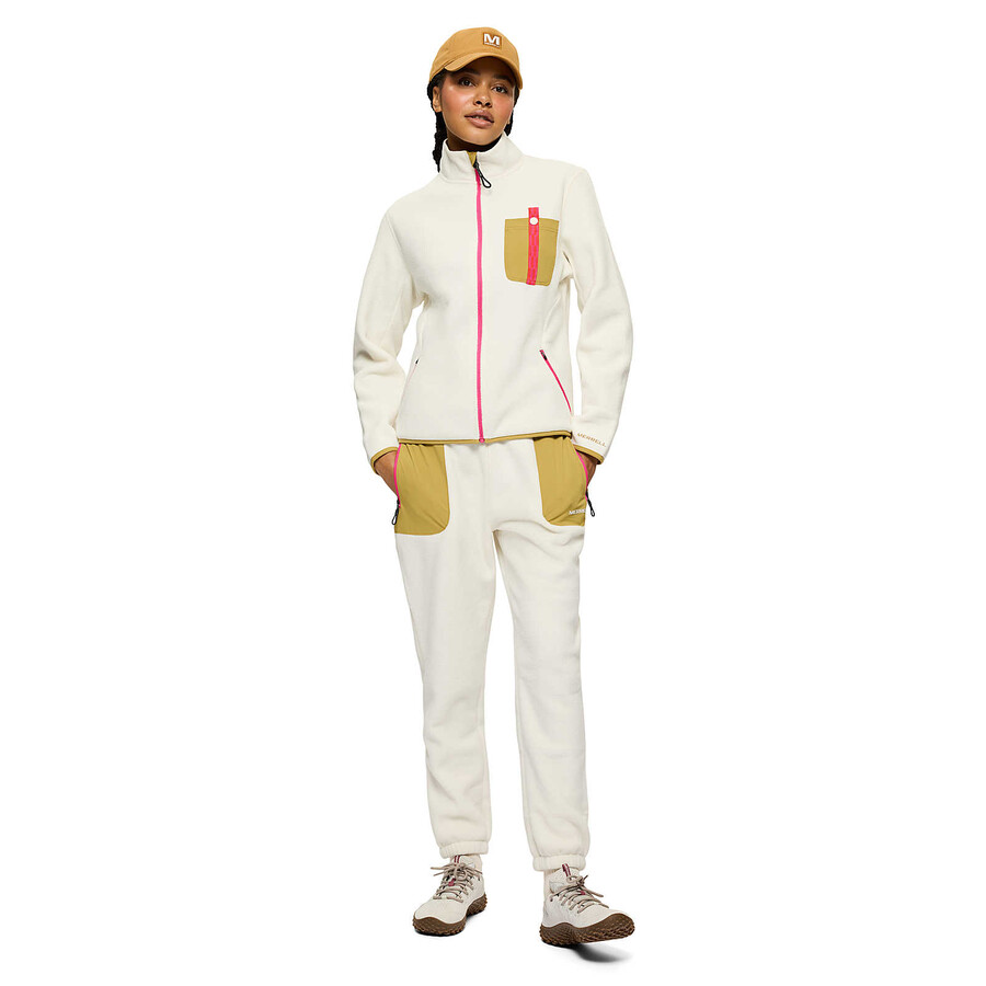 women - jungle fleece full zip - full zip non hoodie chalkdesert
