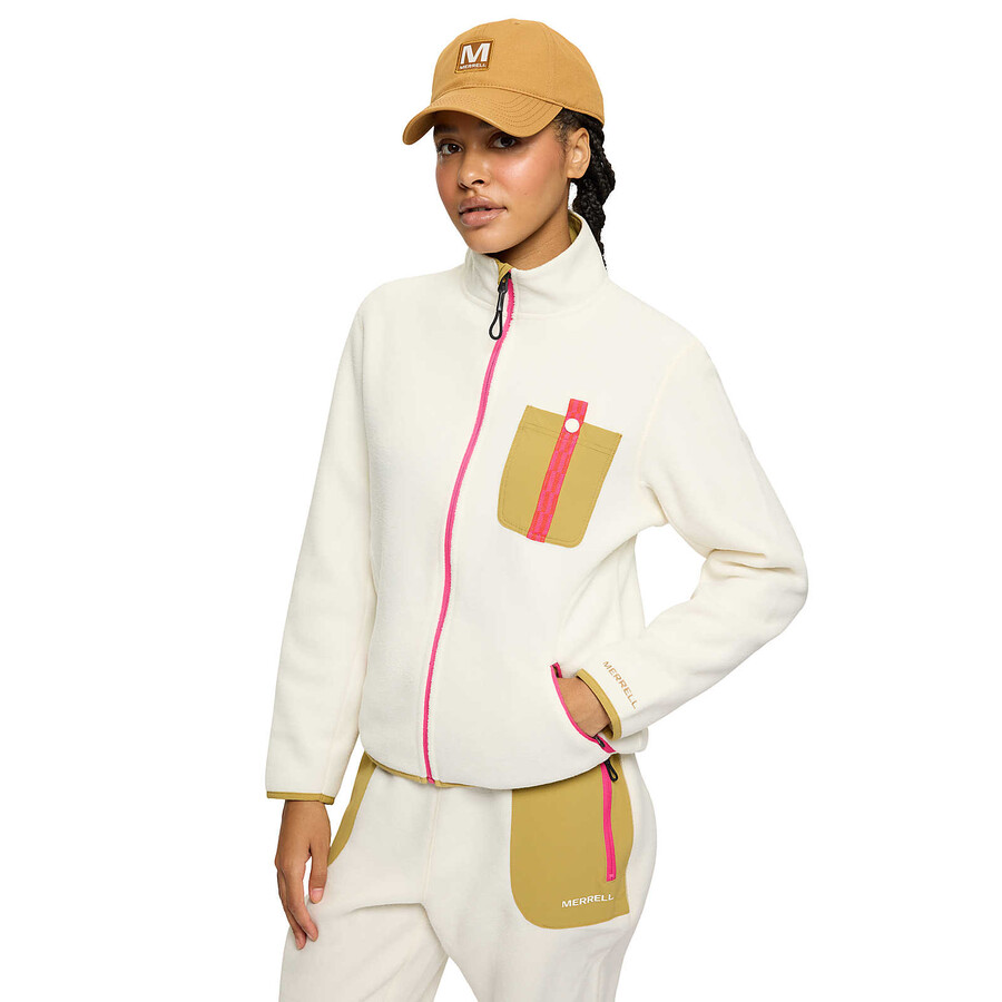 women - jungle fleece full zip - full zip non hoodie chalkdesert